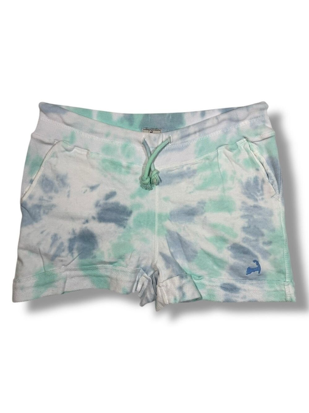 Cuffy’s Women’s French Terry Tie Dye Shorts Blue Green Size XL